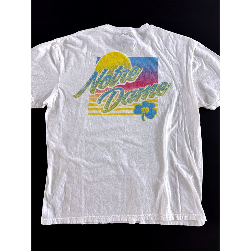 Fanatics Notre Dame Fighting Irish Retro Sunset Graphic T-Shirt Mens Large White